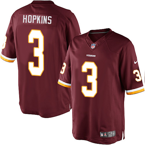 Men's Limited Dustin Hopkins Nike Jersey Burgundy Red Home - #3 NFL Washington Redskins